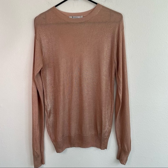 T BY ALEXANDER WANG ROSE GOLD KNIT SWEATER - Picture 2 of 8